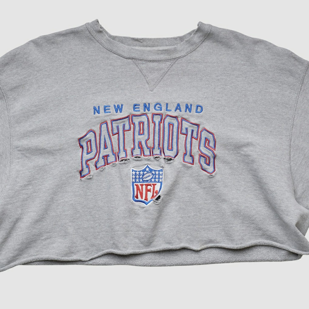New England Patriots Champion 90s Pullover Sweatshirt - Heather Gray Vintage - Fanatics