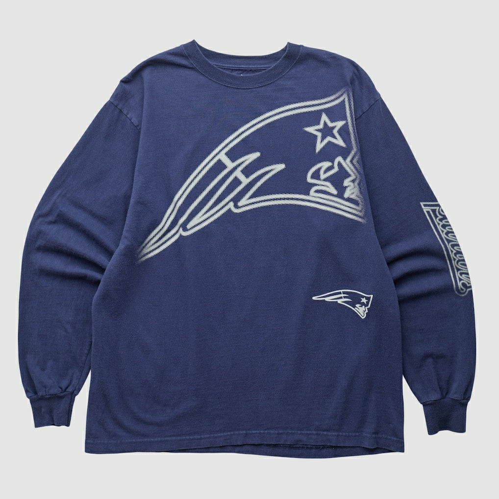 New England Patriots Reebok 2000s Long Sleeve T-shirt - Navy Vintage - Fanatics