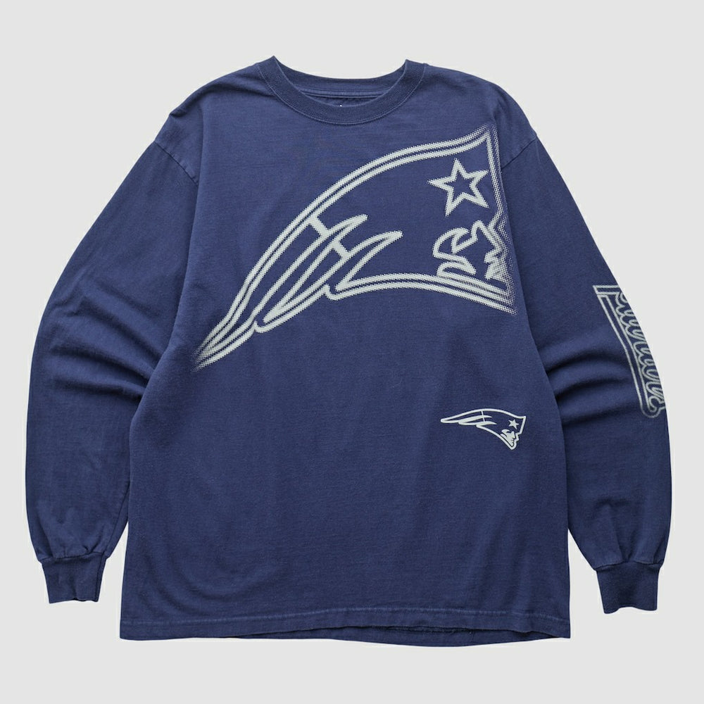 New England Patriots Reebok 2000s Long Sleeve T-shirt - Navy Vintage - Fanatics