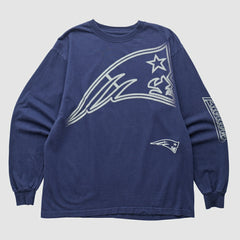 New England Patriots Reebok 2000s Long Sleeve T-shirt - Navy Vintage - Fanatics