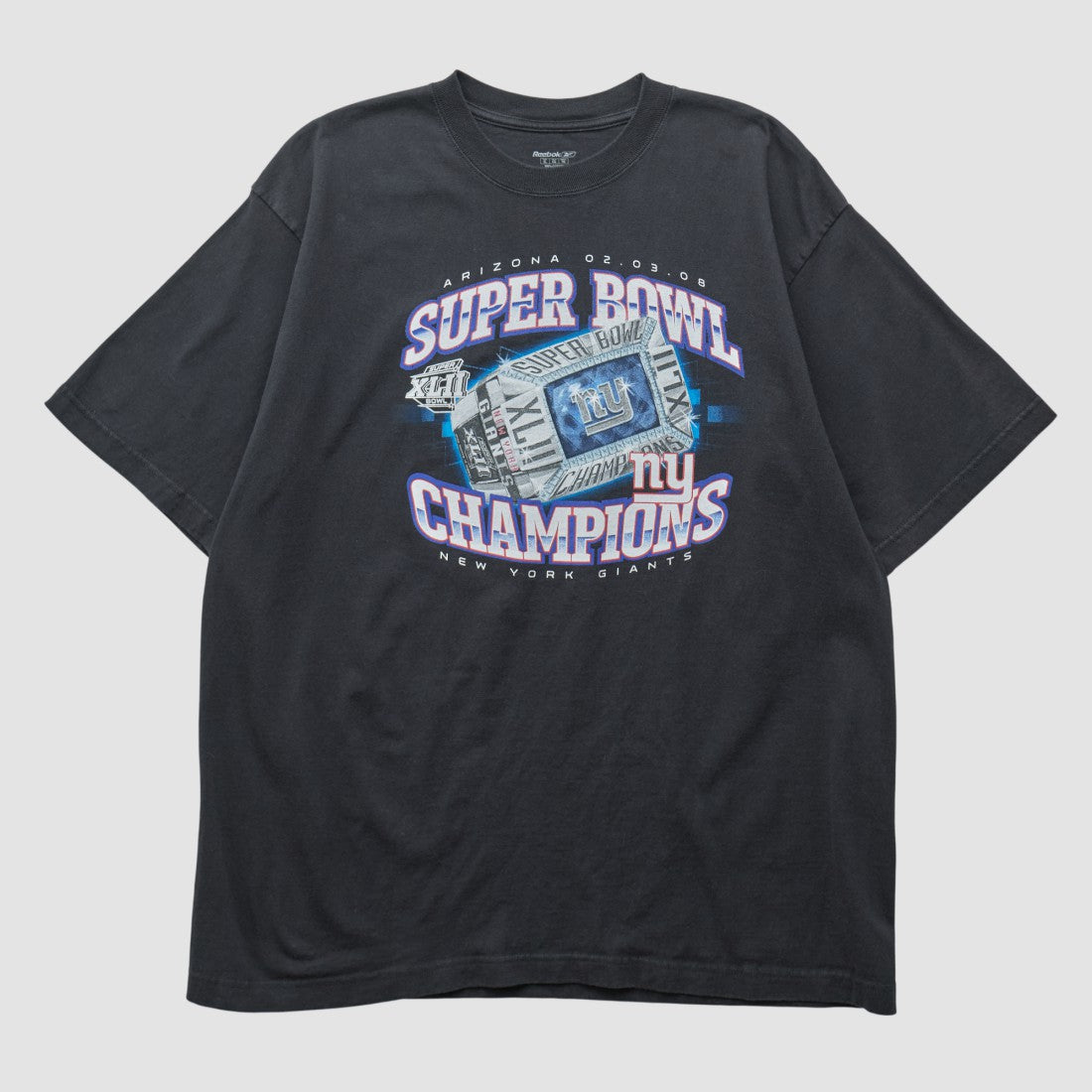 New York Giants Reebok 2008 T-shirt - Black Vintage - Fanatics