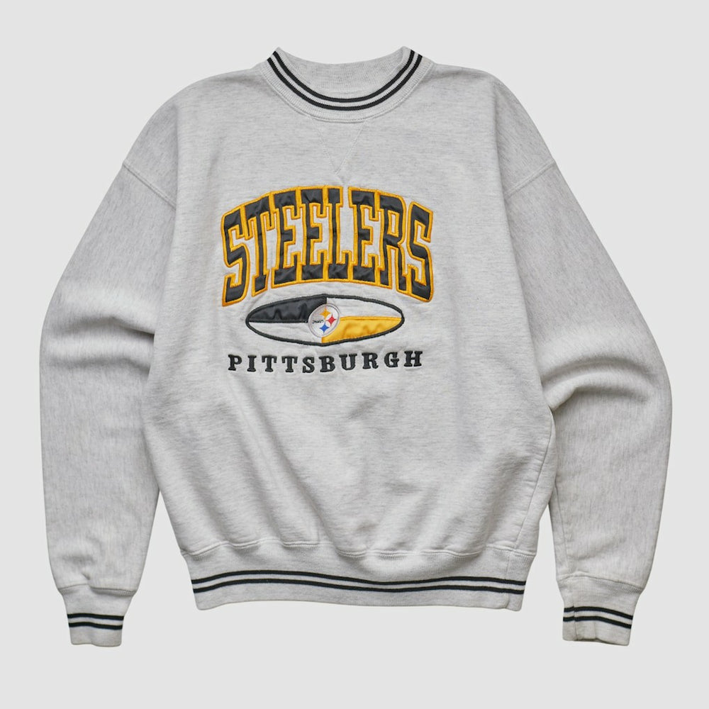 Pittsburgh Steelers LEGENDS 90s Pullover Sweatshirt - Heather Gray Vintage - Fanatics