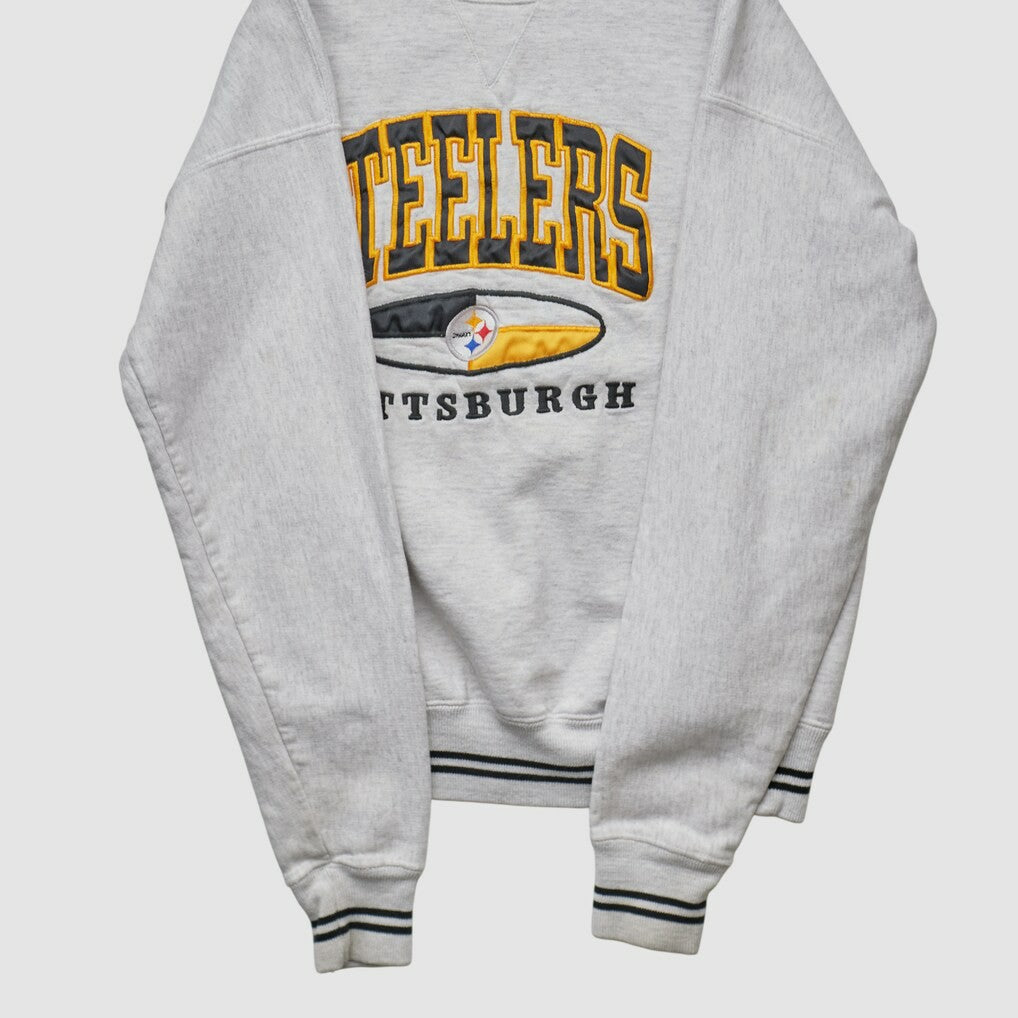 Pittsburgh Steelers LEGENDS 90s Pullover Sweatshirt - Heather Gray Vintage - Fanatics