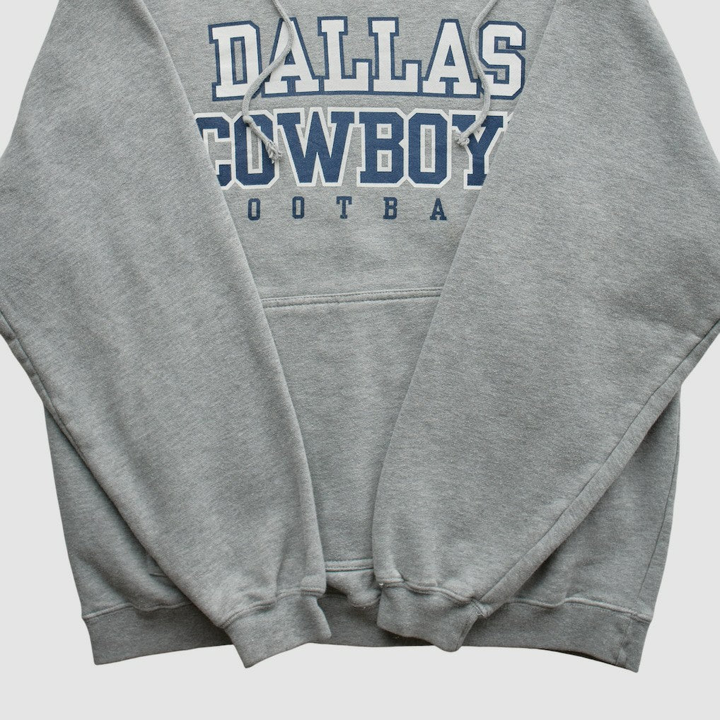 Dallas Cowboys Reebok 2000s Hooded Pullover Sweatshirt - Heather Gray Vintage - Fanatics