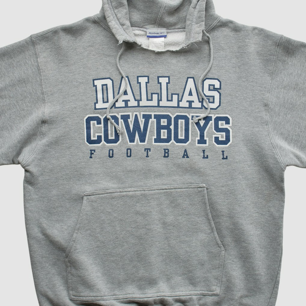 Dallas Cowboys Reebok 2000s Hooded Pullover Sweatshirt - Heather Gray Vintage - Fanatics