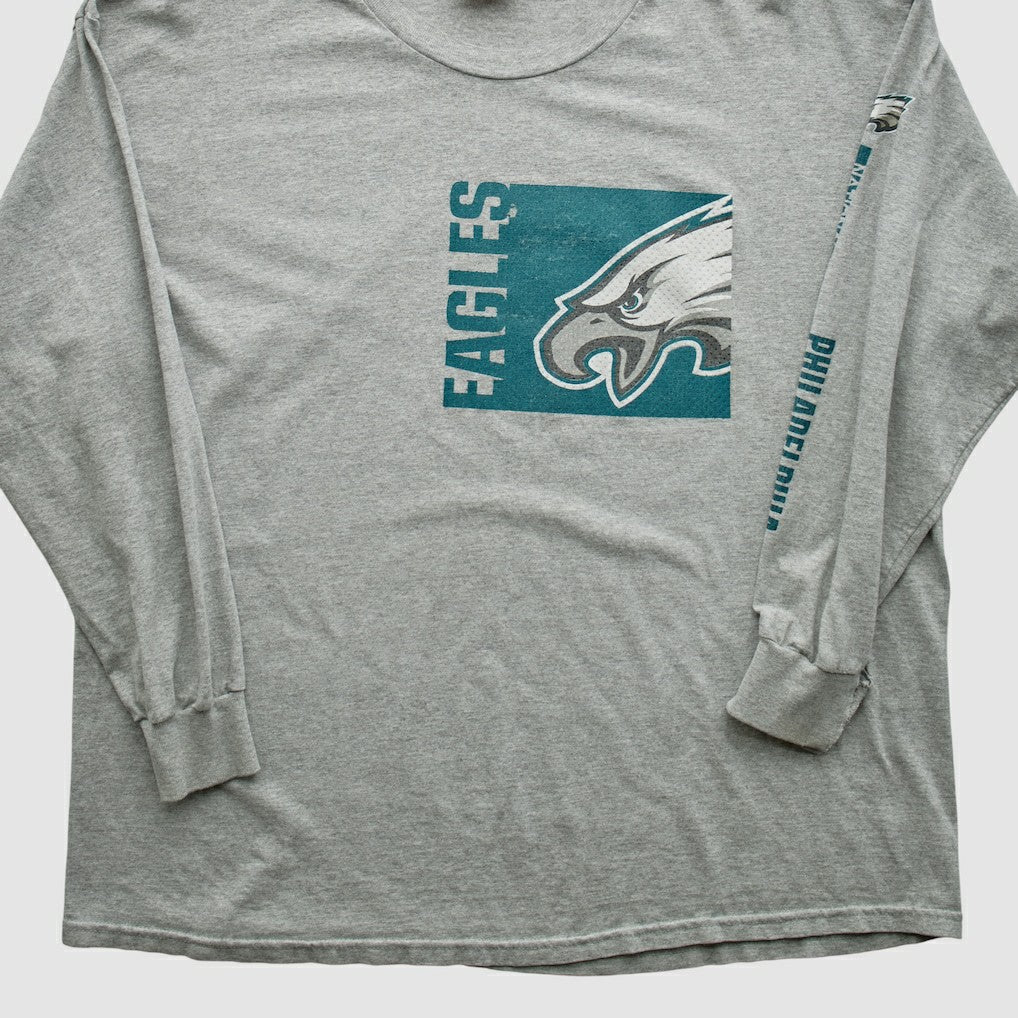 Philadelphia Eagles NFL 2000s Long Sleeve T-shirt - Heather Gray Vintage - Fanatics