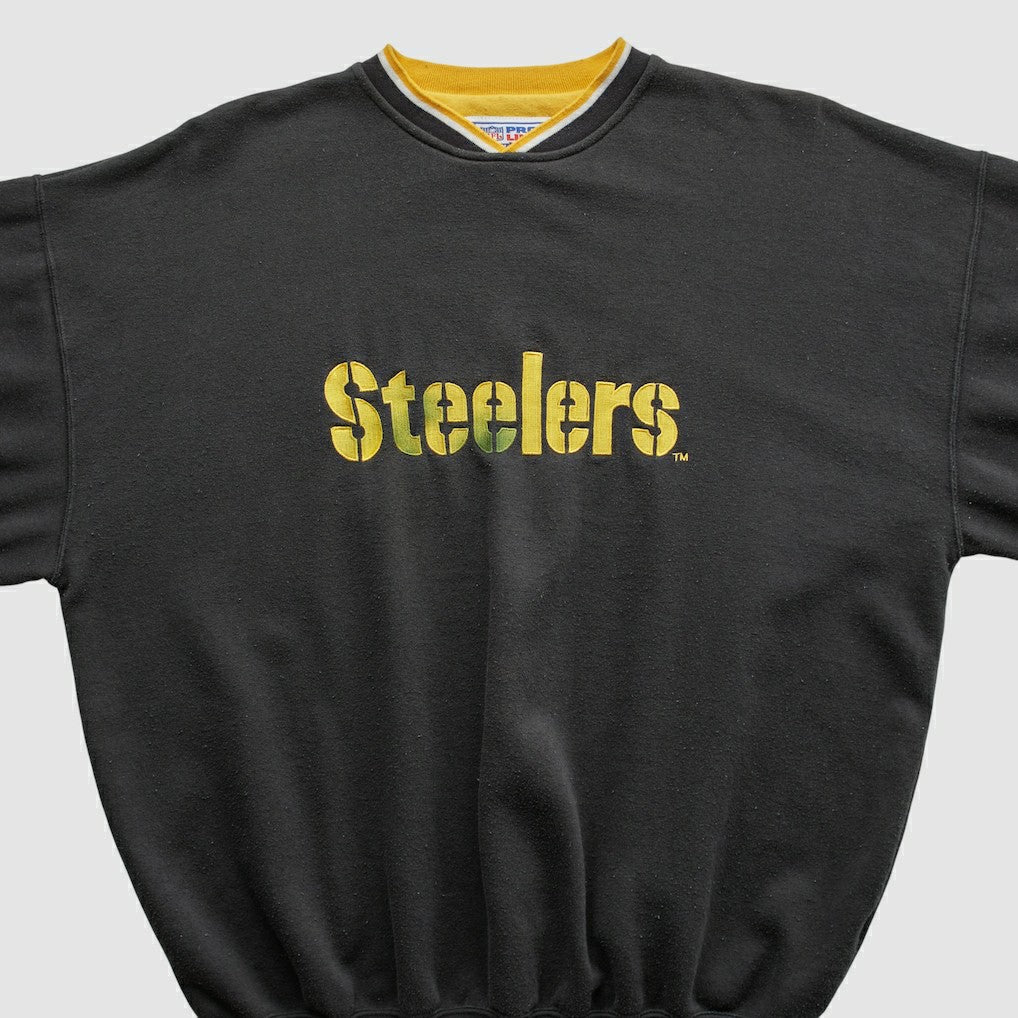Pittsburgh Steelers Starter 90s Pullover Sweatshirt - Black Vintage - Fanatics