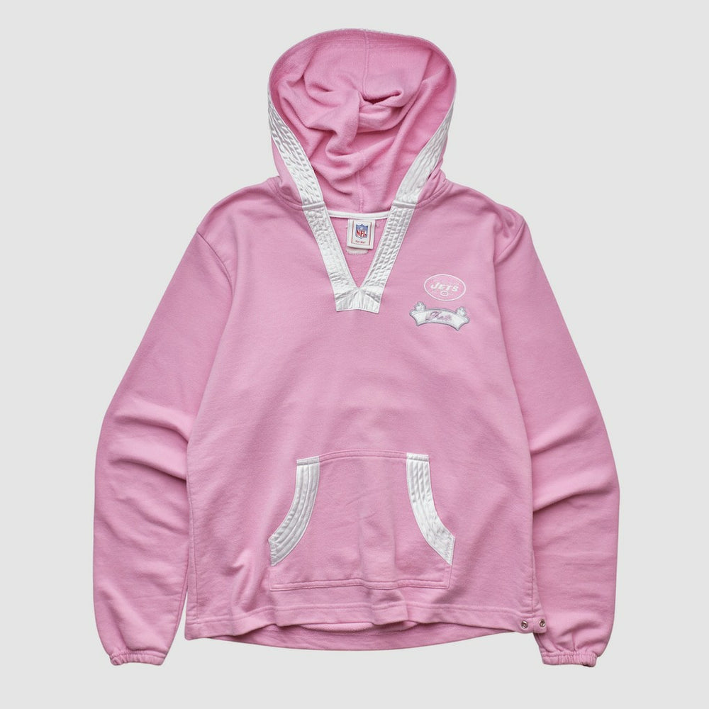 New York Jets NFL 2000s Hooded Pullover Sweatshirt - Pink Vintage - Fanatics