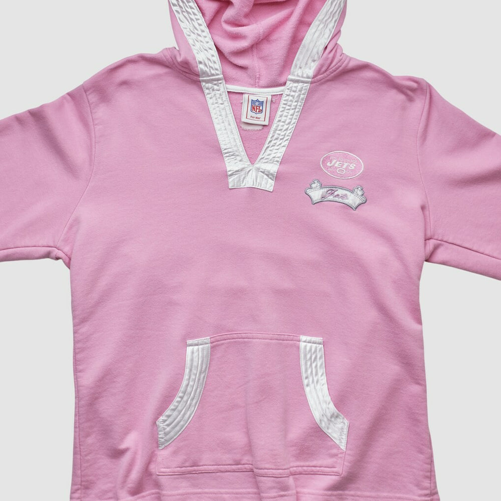 New York Jets NFL 2000s Hooded Pullover Sweatshirt - Pink Vintage - Fanatics