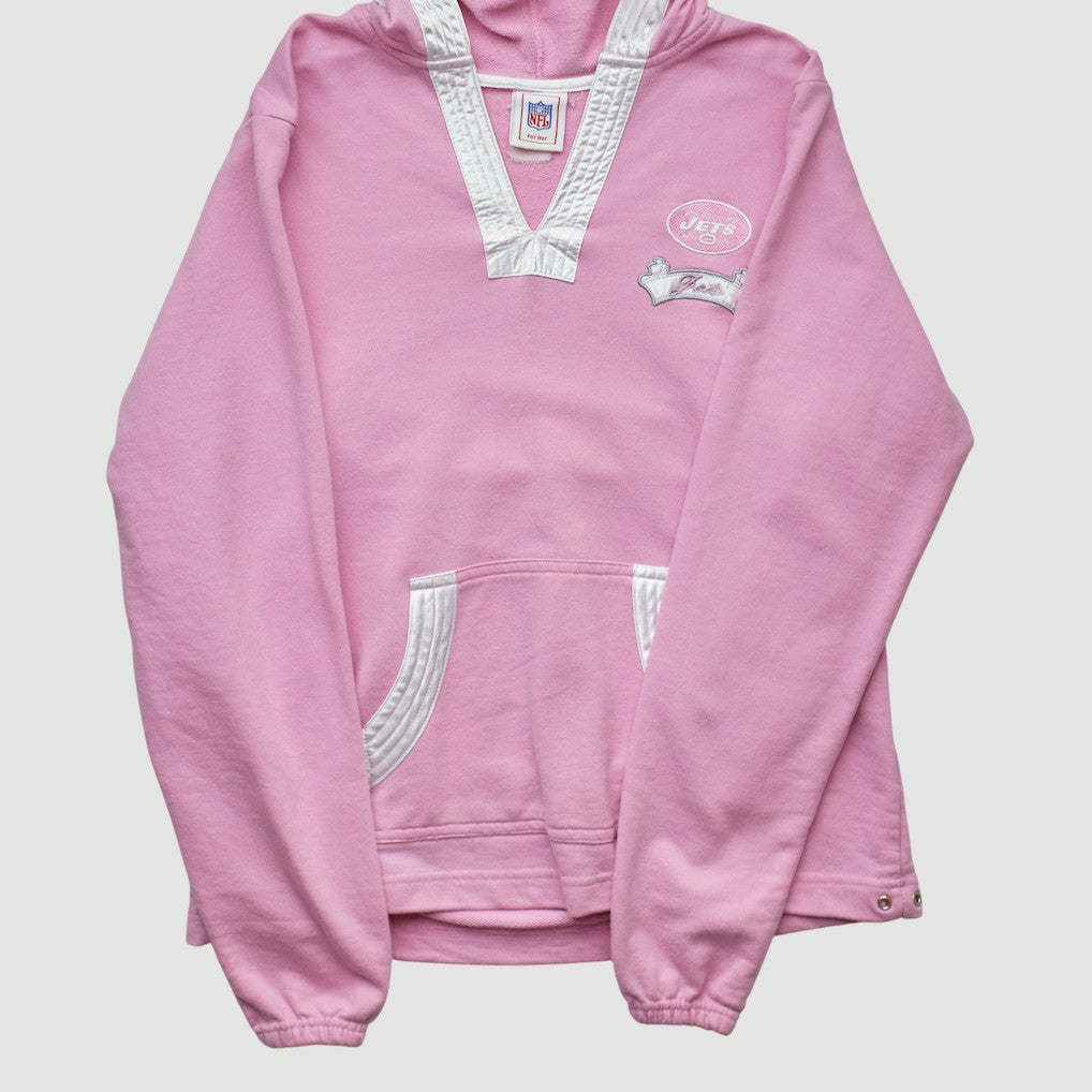 New York Jets NFL 2000s Hooded Pullover Sweatshirt - Pink Vintage - Fanatics