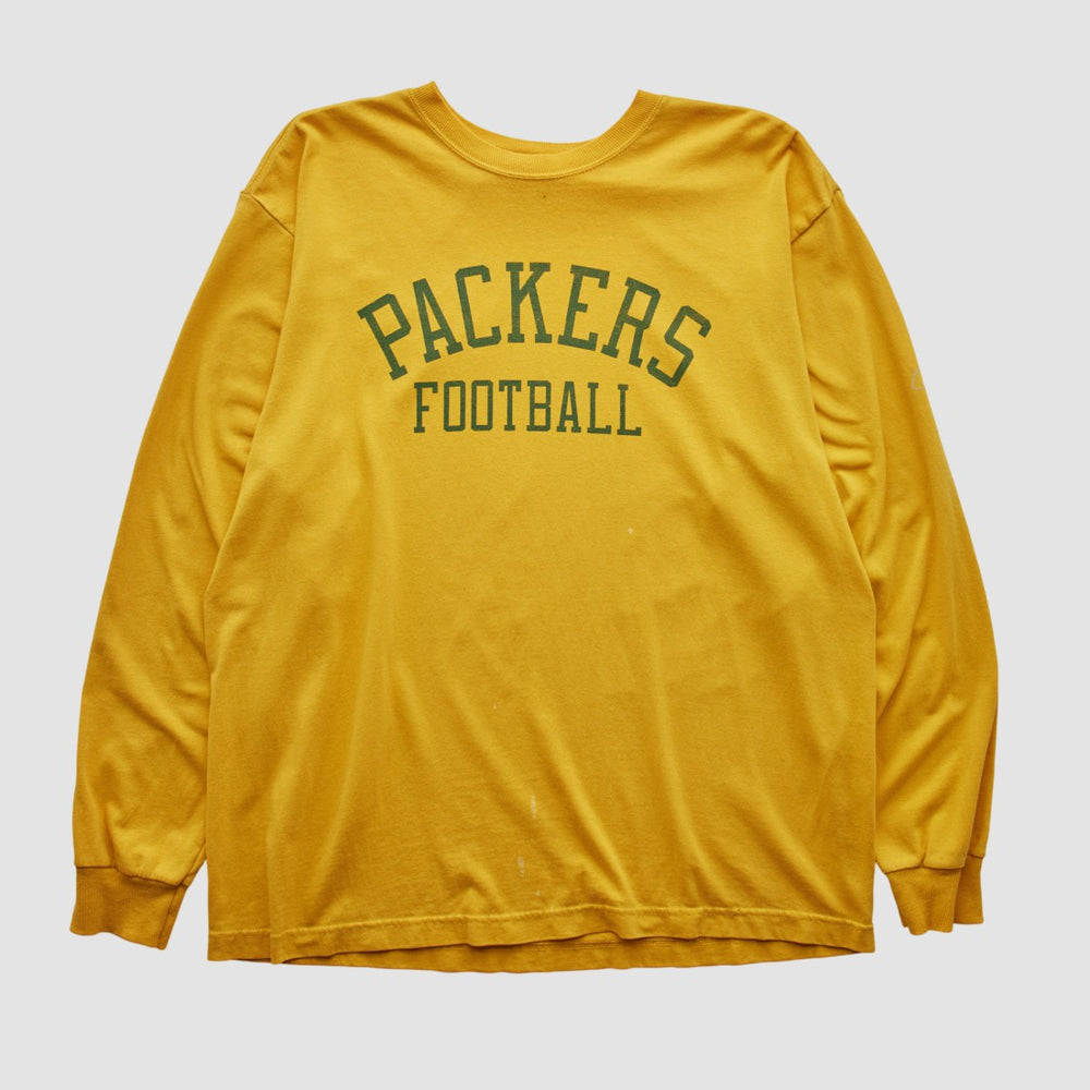Green Bay Packers Reebok 2000s Long Sleeve T-shirt - Yellow Vintage - Fanatics