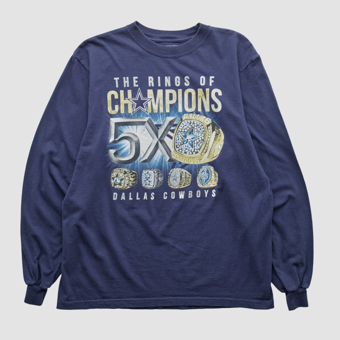 Dallas Cowboys Cowboys Team Apparel 2000s Long Sleeve T-shirt - Navy Vintage - Fanatics