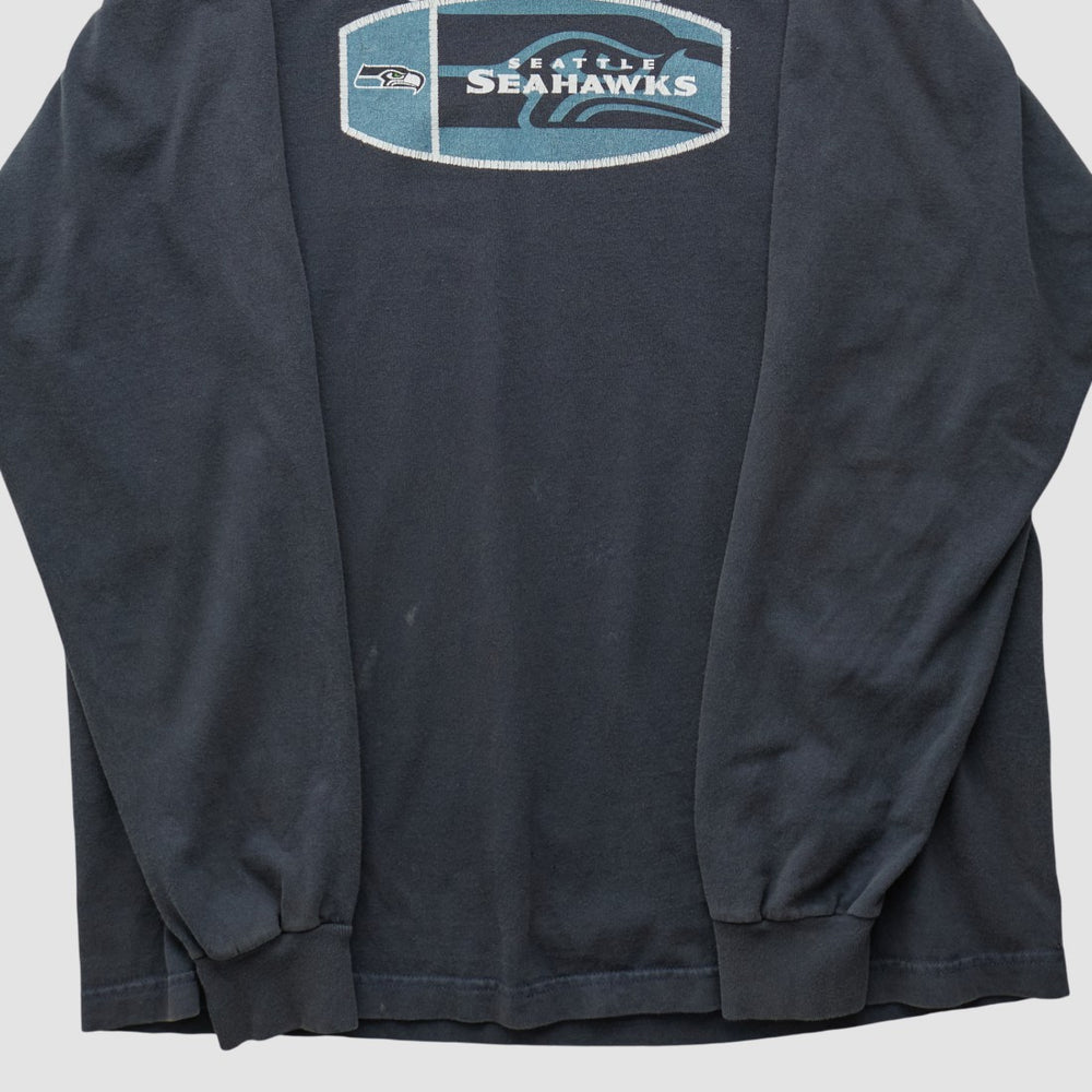 Seattle Seahawks Reebok 2000s Long Sleeve T-shirt - Black Vintage - Fanatics