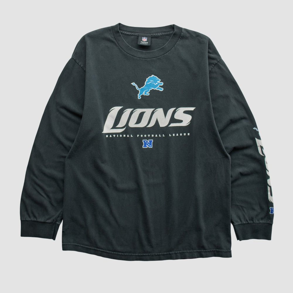 Detroit Lions NFL 2010s Long Sleeve T-shirt - Black Vintage - Fanatics