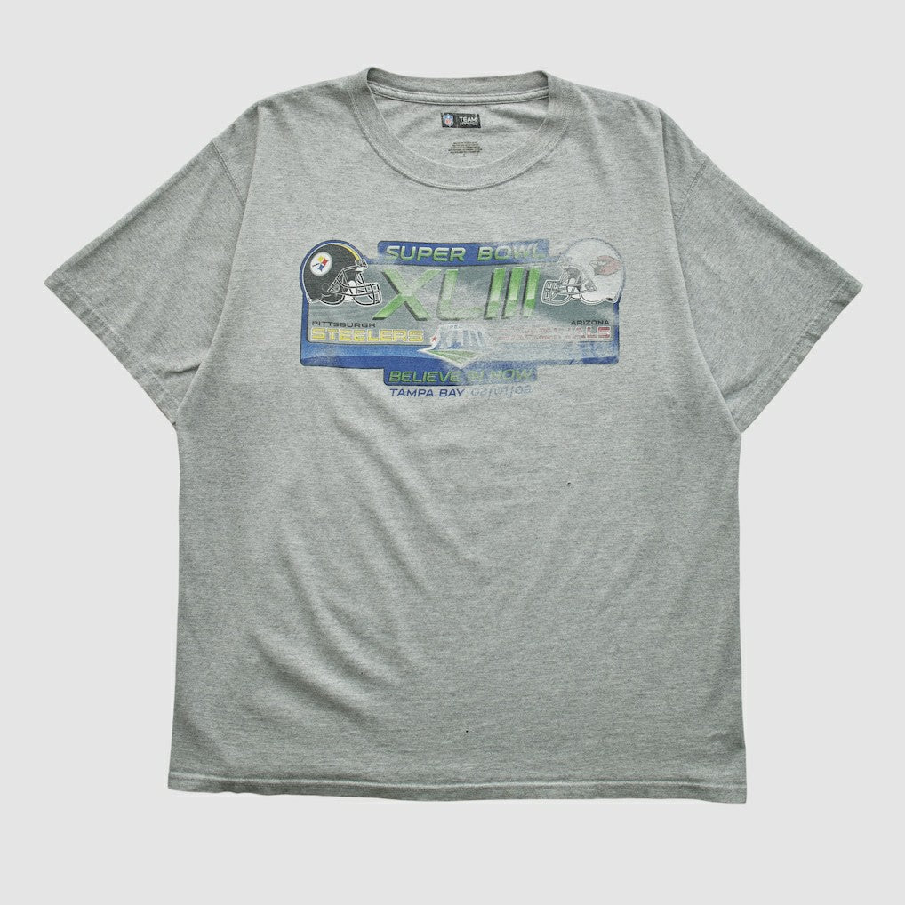 Super Bowl XLIII NFL 2009 T-shirt - Heather Gray Vintage - Fanatics