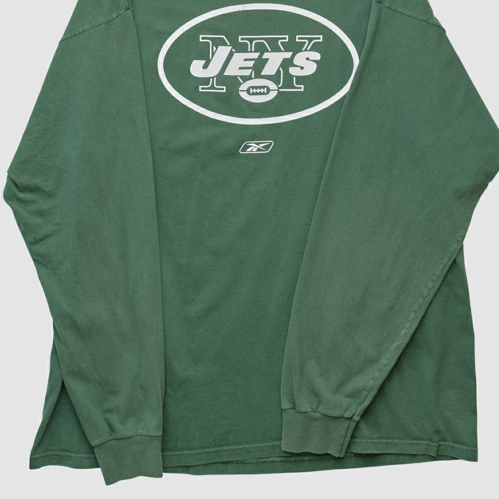 New York Jets Reebok 2000s Long Sleeve T-shirt - Green Vintage - Fanatics