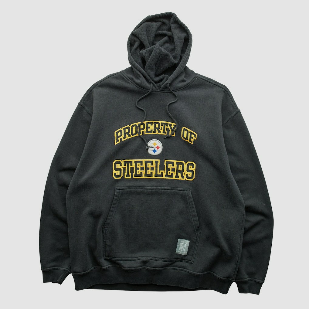 Pittsburgh Steelers Reebok 2000s Hooded Pullover Sweatshirt - Black Vintage - Fanatics
