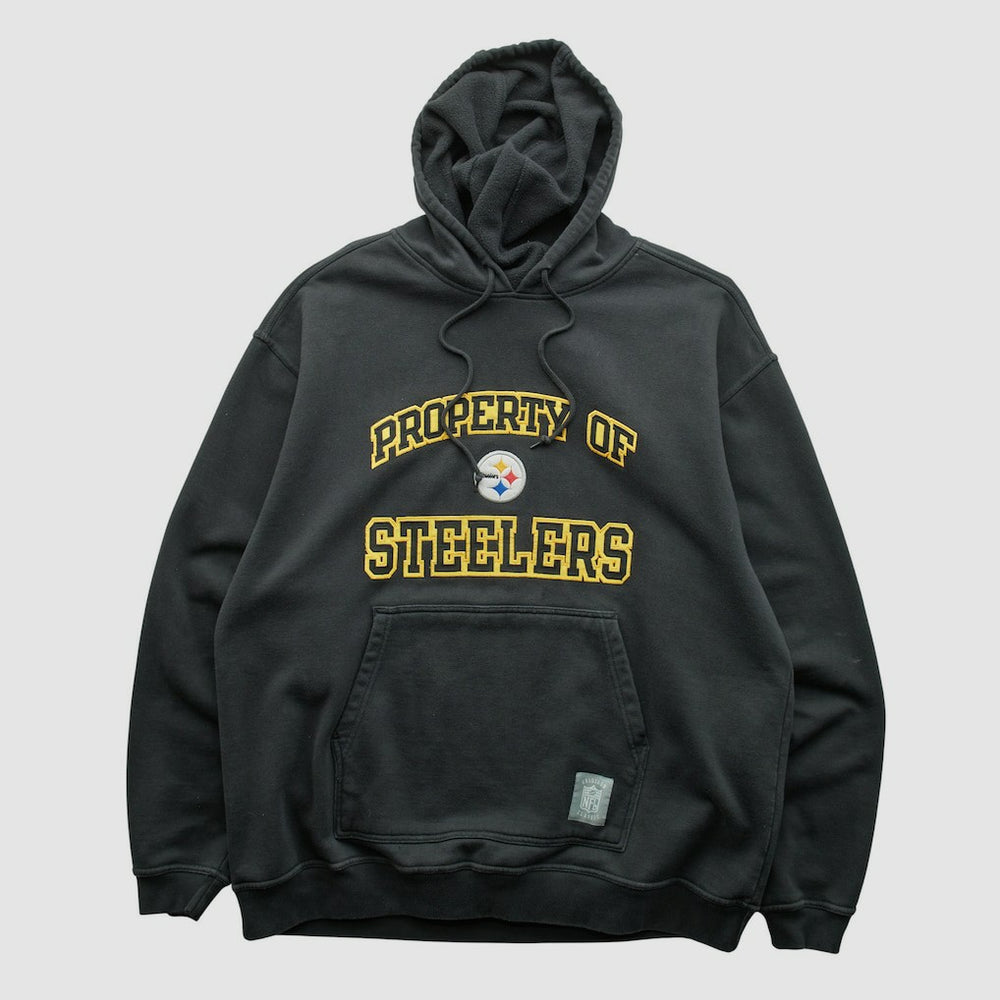 Pittsburgh Steelers Reebok 2000s Hooded Pullover Sweatshirt - Black Vintage - Fanatics