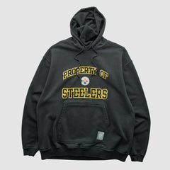 Pittsburgh Steelers Reebok 2000s Hooded Pullover Sweatshirt - Black Vintage - Fanatics