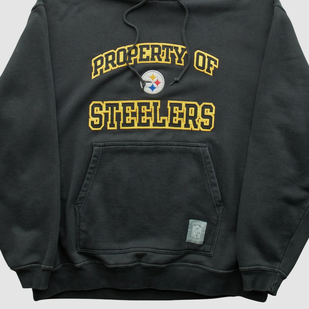 Pittsburgh Steelers Reebok 2000s Hooded Pullover Sweatshirt - Black Vintage - Fanatics