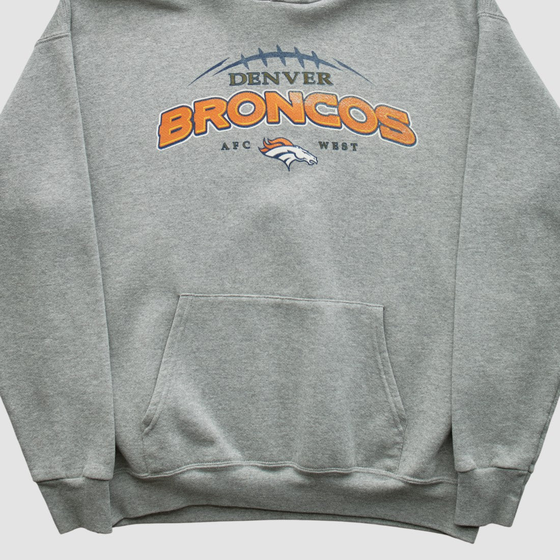 Denver Broncos NFL 2000s Hooded Pullover Sweatshirt - Heather Gray Vintage - Fanatics