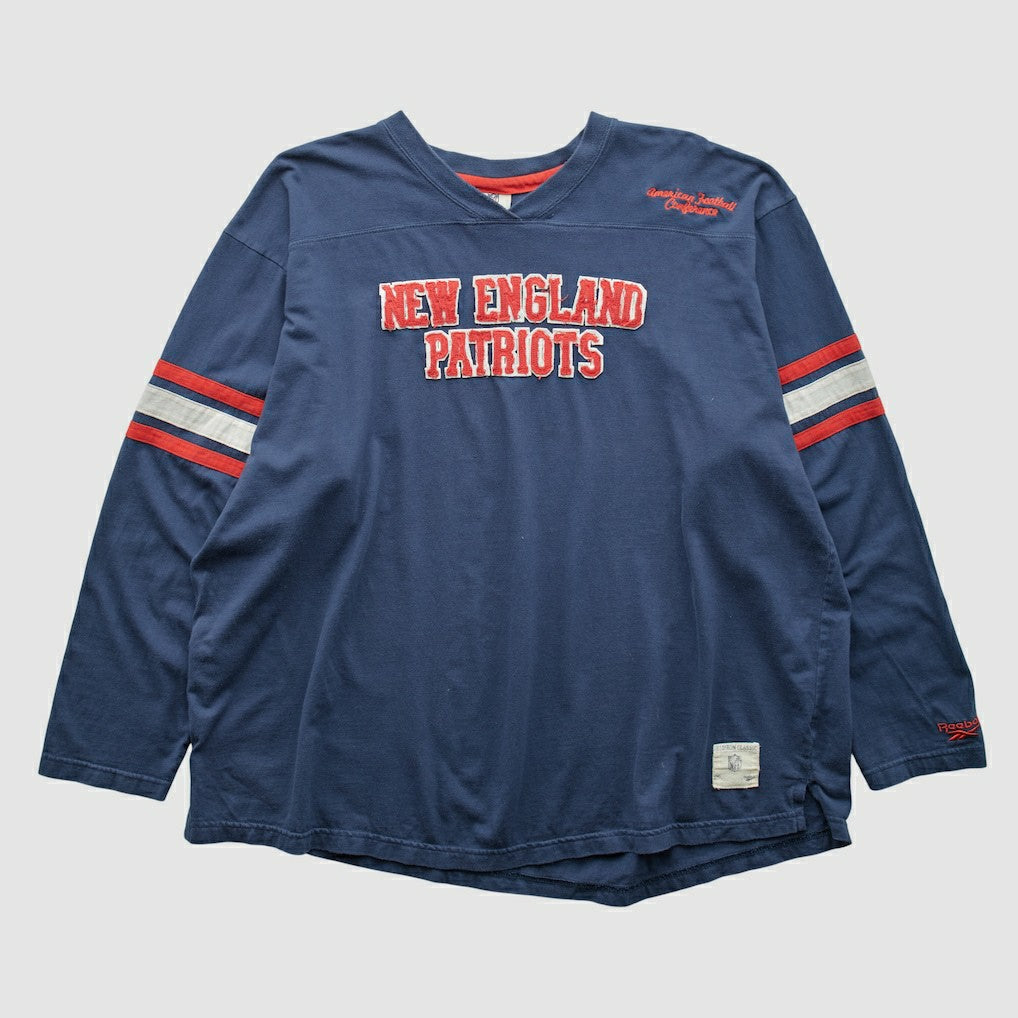 New England Patriots NFL 2000s Long Sleeve T-shirt - Navy Vintage - Fanatics