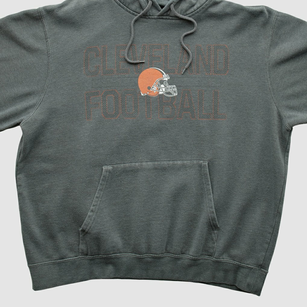 Cleveland Browns Majestic 2010s Hooded Pullover Sweatshirt - Gray Vintage - Fanatics