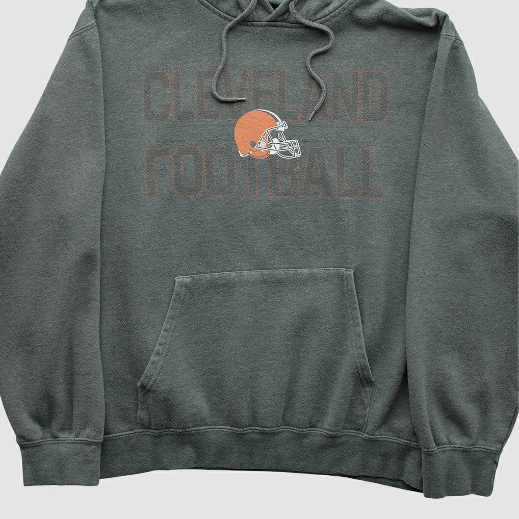 Cleveland Browns Majestic 2010s Hooded Pullover Sweatshirt - Gray Vintage - Fanatics