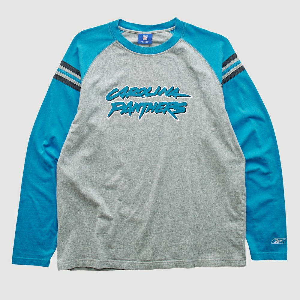 Carolina Panthers Reebok 2000s Long Sleeve T-shirt - Heather Gray Vintage - Fanatics