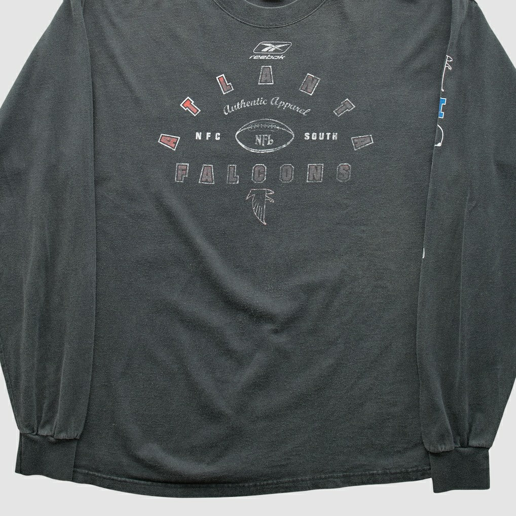 Atlanta Falcons Reebok 2000s Long Sleeve T-shirt - Charcoal Vintage - Fanatics