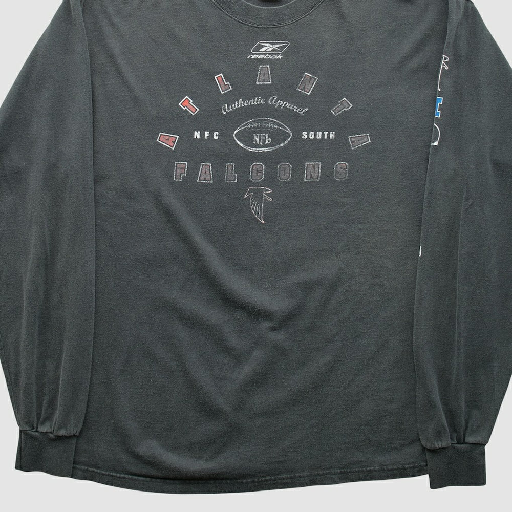 Atlanta Falcons Reebok 2000s Long Sleeve T-shirt - Charcoal Vintage - Fanatics
