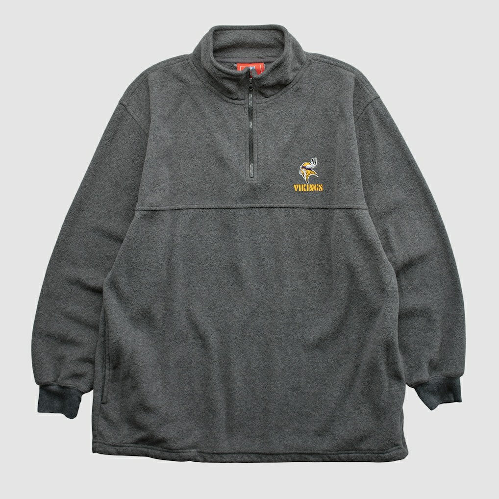 Minnesota Vikings NFL 2000s 1/4 Zip Sweatshirt - Dark Heather Gray Vintage - Fanatics