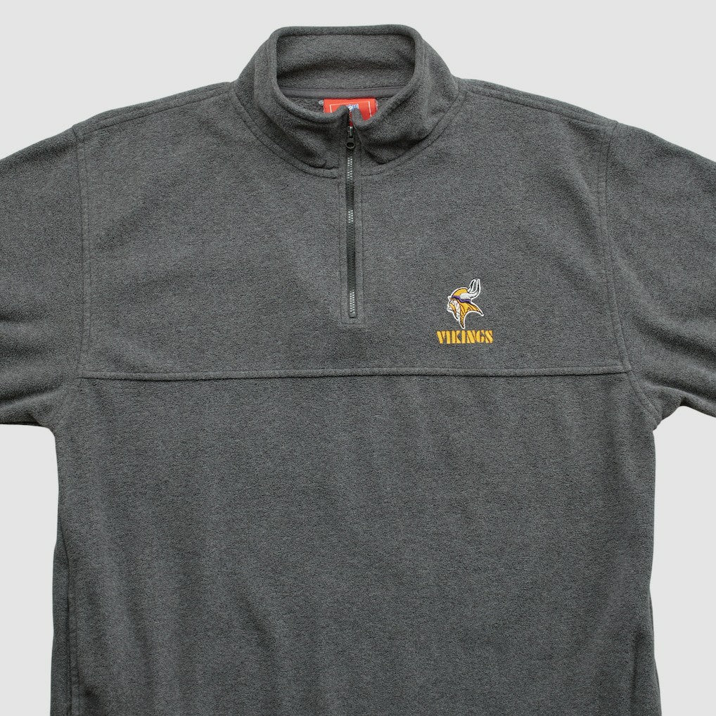 Minnesota Vikings NFL 2000s 1/4 Zip Sweatshirt - Dark Heather Gray Vintage - Fanatics