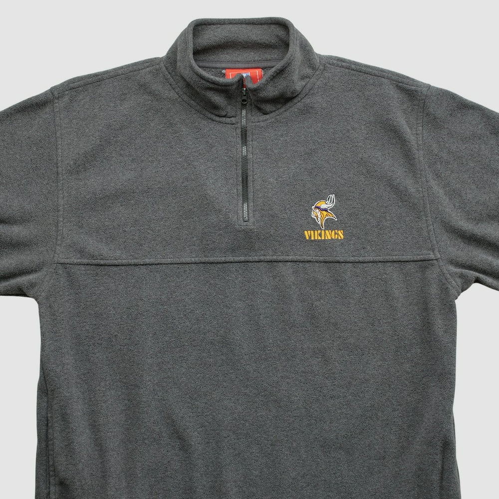 Minnesota Vikings NFL 2000s 1/4 Zip Sweatshirt - Dark Heather Gray Vintage - Fanatics