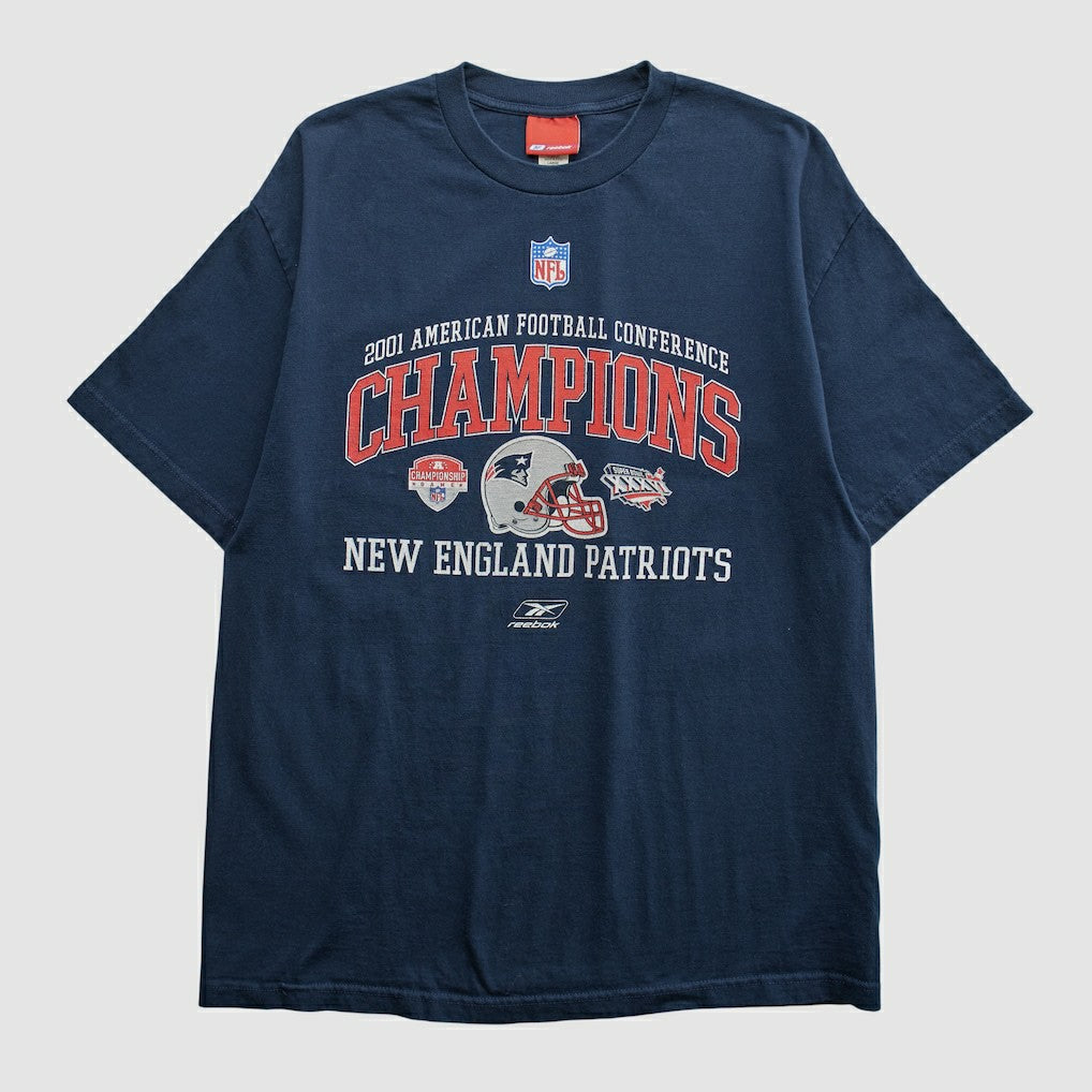 New England Patriots Reebok 2001 T-shirt - Navy Vintage - Fanatics