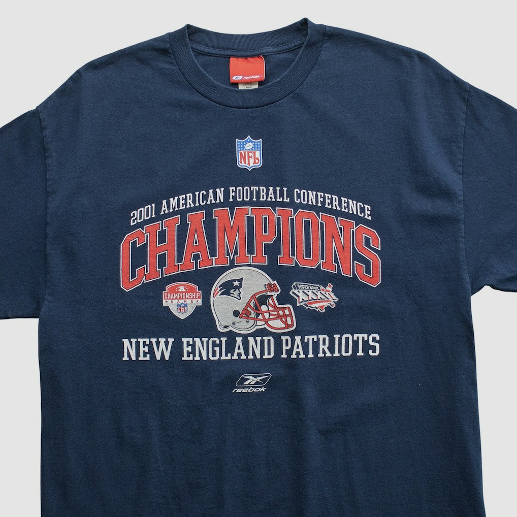 New England Patriots Reebok 2001 T-shirt - Navy Vintage - Fanatics