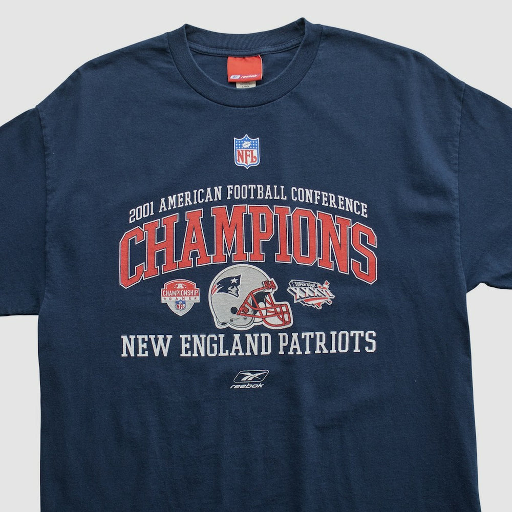 New England Patriots Reebok 2001 T-shirt - Navy Vintage - Fanatics