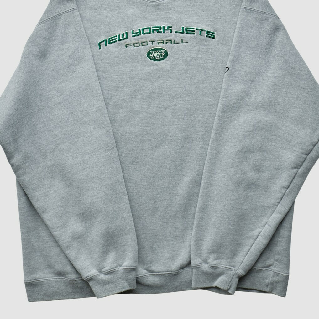 New York Jets Reebok 2000s Pullover Sweatshirt - Heather Gray Vintage - Fanatics