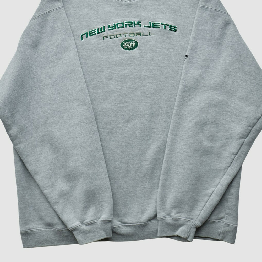 New York Jets Reebok 2000s Pullover Sweatshirt - Heather Gray Vintage - Fanatics