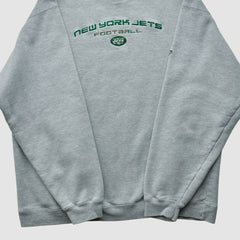New York Jets Reebok 2000s Pullover Sweatshirt - Heather Gray Vintage - Fanatics
