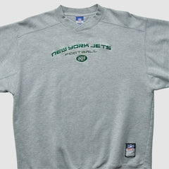 New York Jets Reebok 2000s Pullover Sweatshirt - Heather Gray Vintage - Fanatics