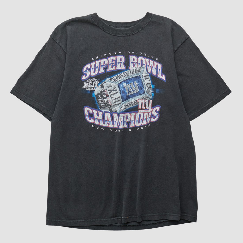 New York Giants Reebok 2008 T-shirt - Black Vintage - Fanatics