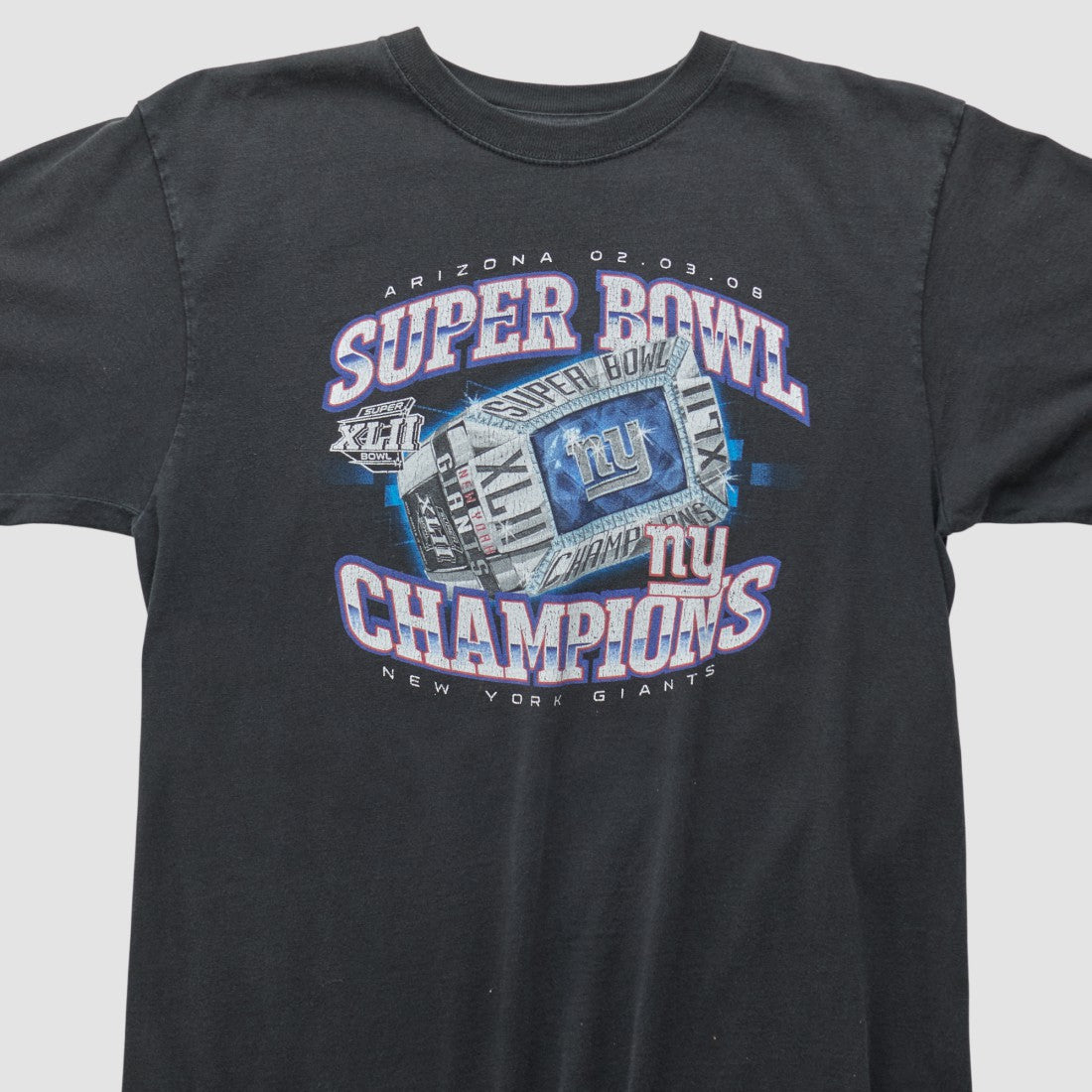 New York Giants Reebok 2008 T-shirt - Black Vintage - Fanatics