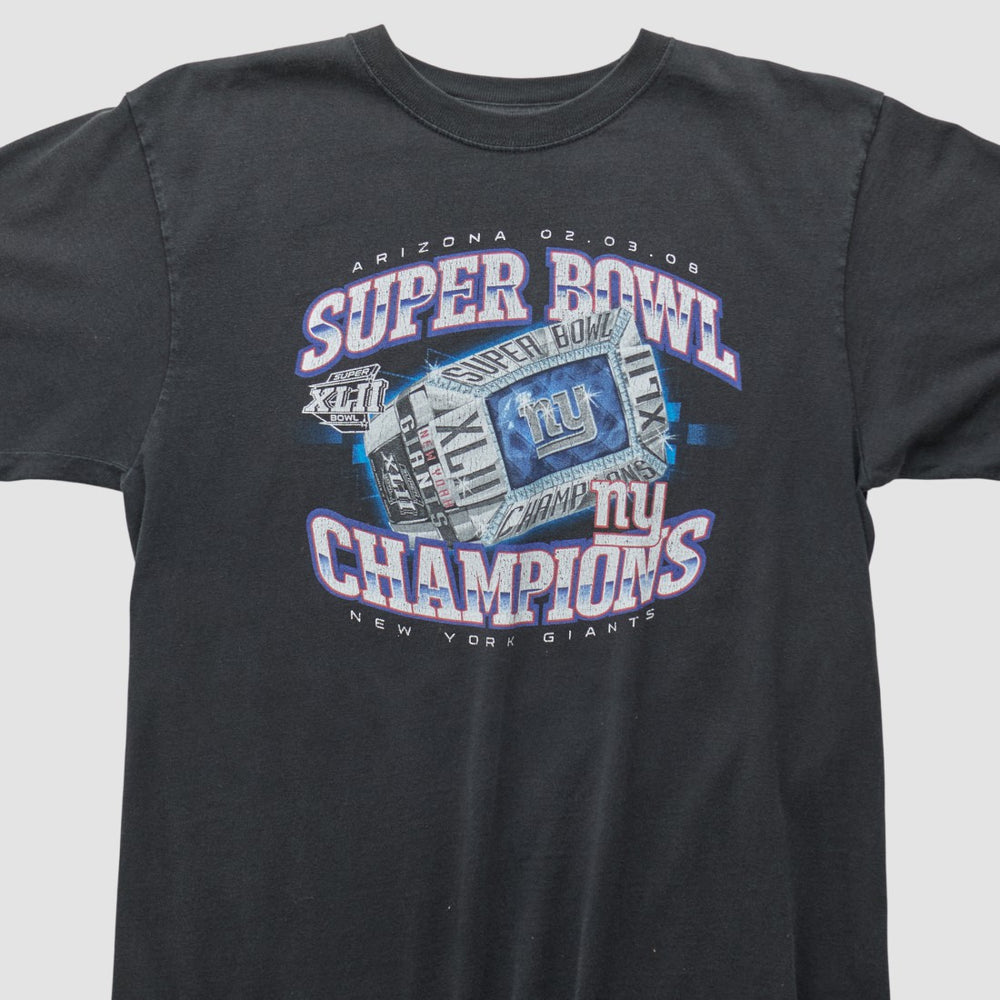New York Giants Reebok 2008 T-shirt - Black Vintage - Fanatics