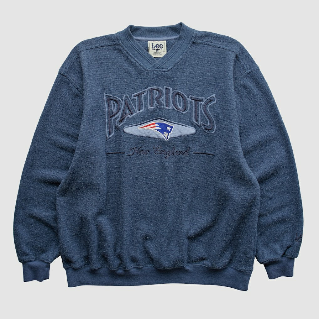 New England Patriots Lee Apparel 90s Pullover Sweatshirt - Navy Vintage - Fanatics