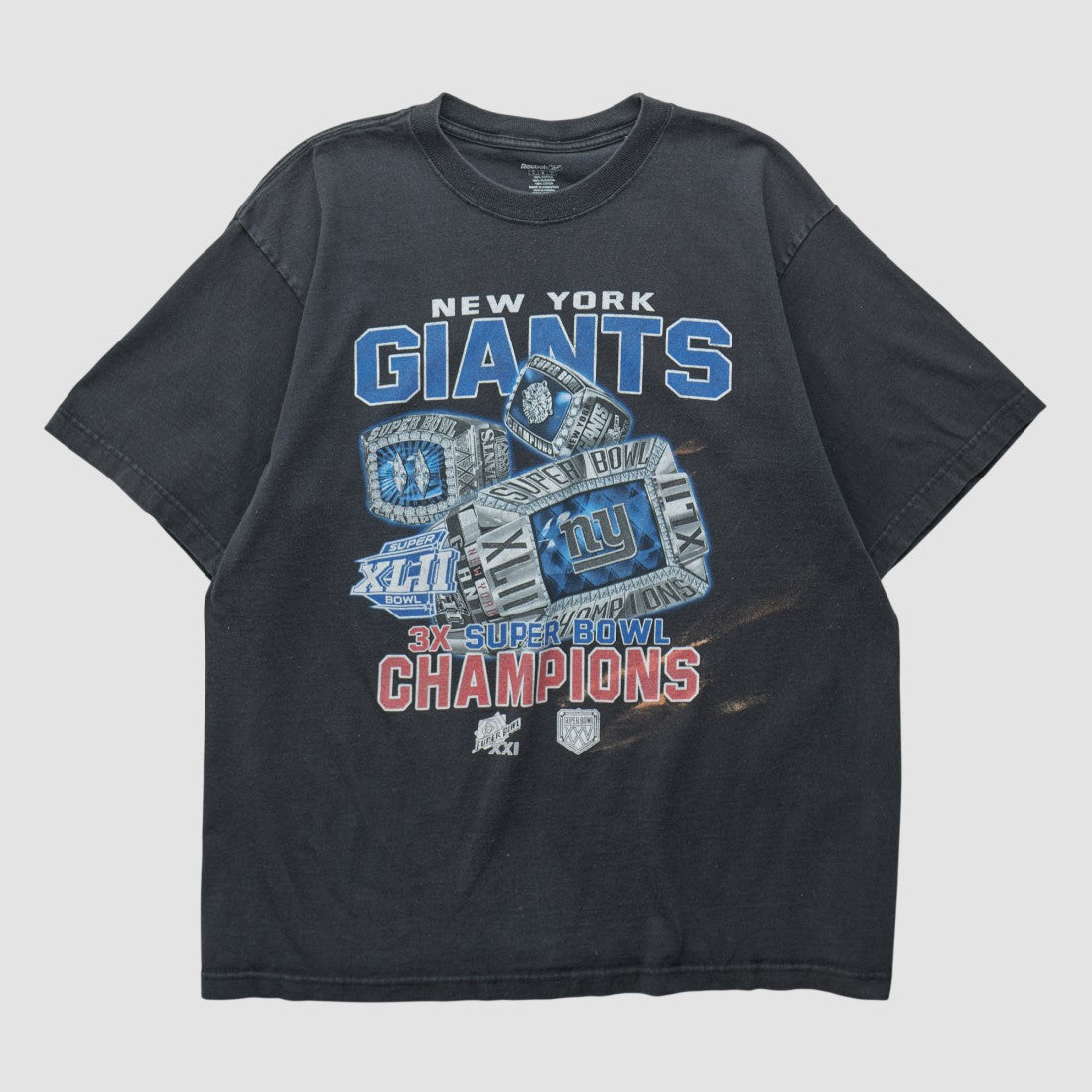 New York Giants Reebok 2008 T-shirt - Black Vintage - Fanatics