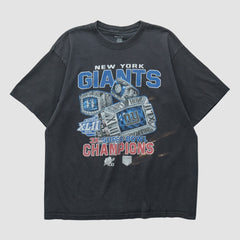 New York Giants Reebok 2008 T-shirt - Black Vintage - Fanatics