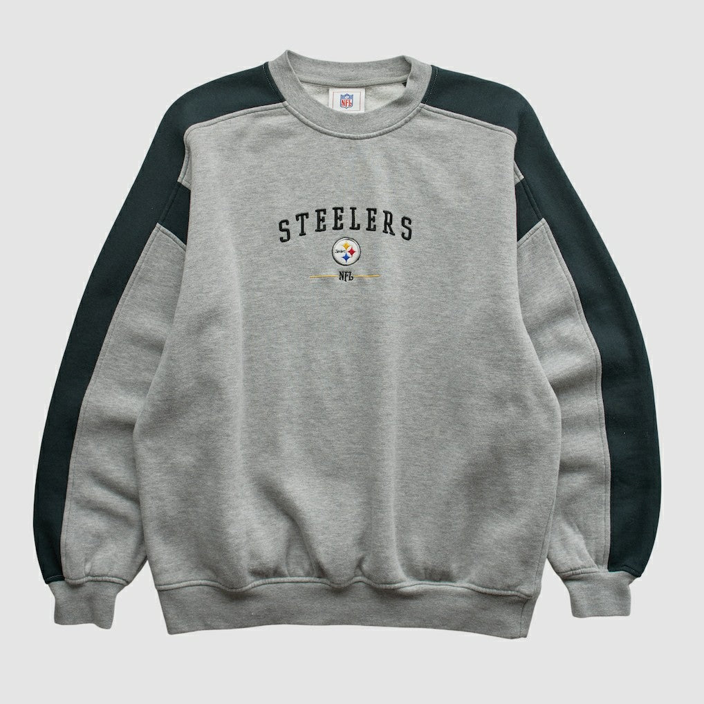 Pittsburgh Steelers NFL 2000s Pullover Sweatshirt - Heather Gray Vintage - Fanatics