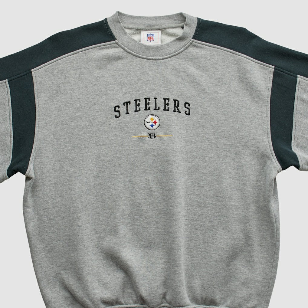 Pittsburgh Steelers NFL 2000s Pullover Sweatshirt - Heather Gray Vintage - Fanatics