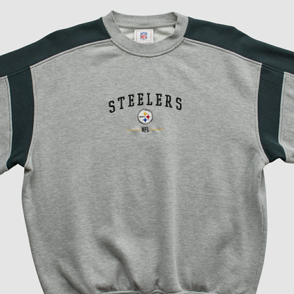 Pittsburgh Steelers NFL 2000s Pullover Sweatshirt - Heather Gray Vintage - Fanatics